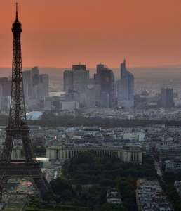 The City of Light, aerial view with the Eiffel Tower, the Trocadéro and La Défense